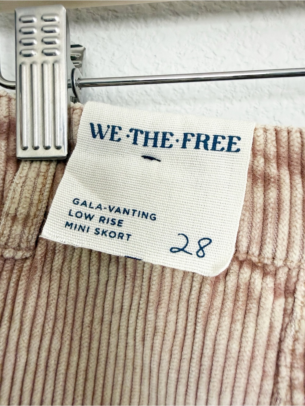 Free People We The Free Gallivanting Cord Skort in Beige Dusty Rose - Picture 4 of 7